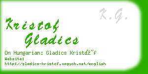 kristof gladics business card